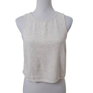 The Workshop Size M Oatmeal Colored Boxy Linen Blend Tank Top, Gently Used Cond.